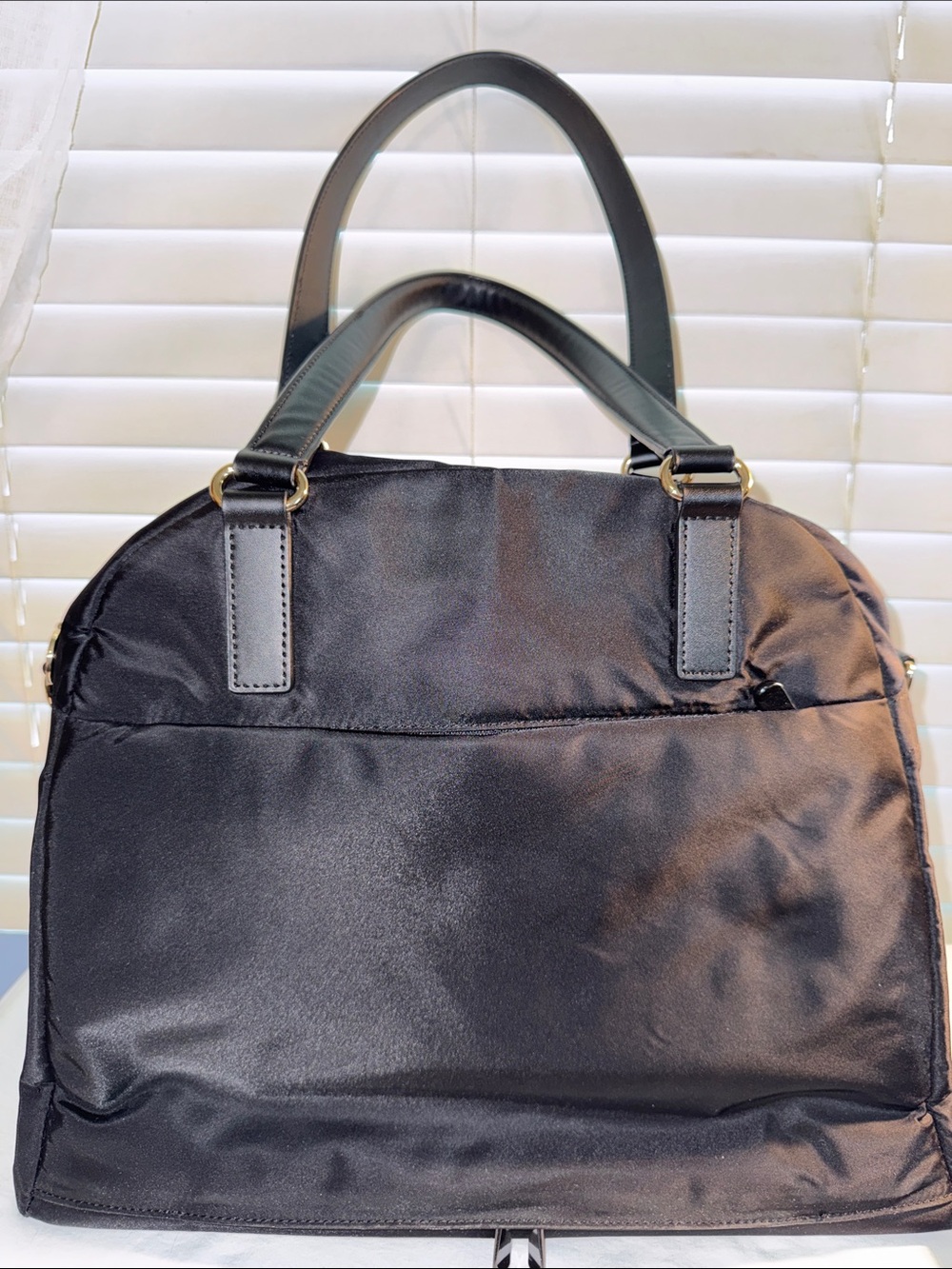 Lo & Sons O.G Laptop Tote Black Exterior / Gold Hardware / Lavender Interior - Picture 8 of 13